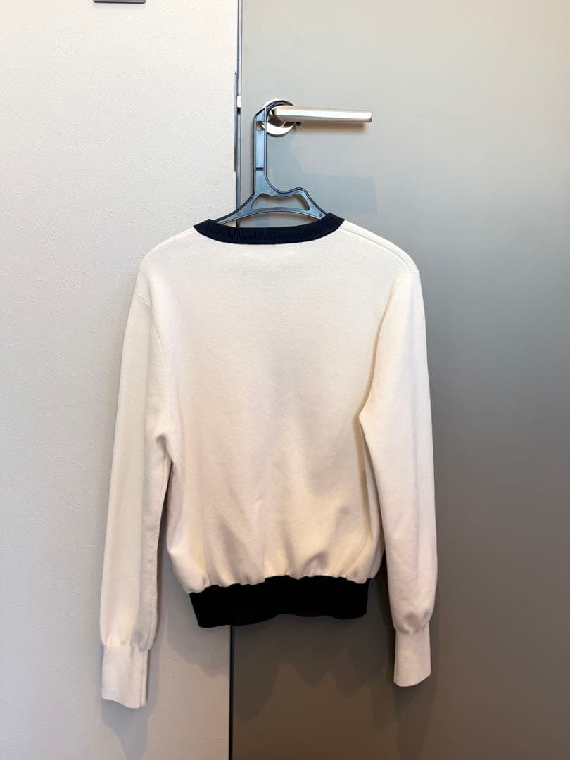 【人気商品】CABaN コットンカシミヤ バイカラークルーネックカーディガン