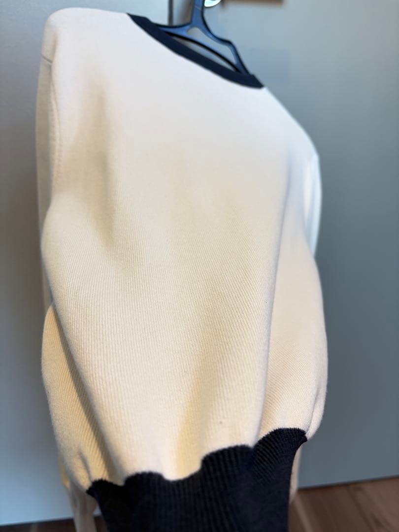 【人気商品】CABaN コットンカシミヤ バイカラークルーネックカーディガン