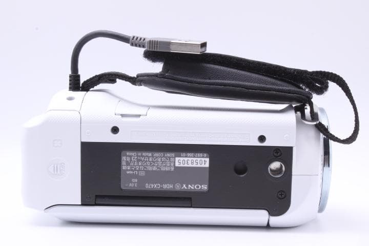【極美品/箱付き】SONY HDR-CX470 ホワイト★純正バッテリー2個付！