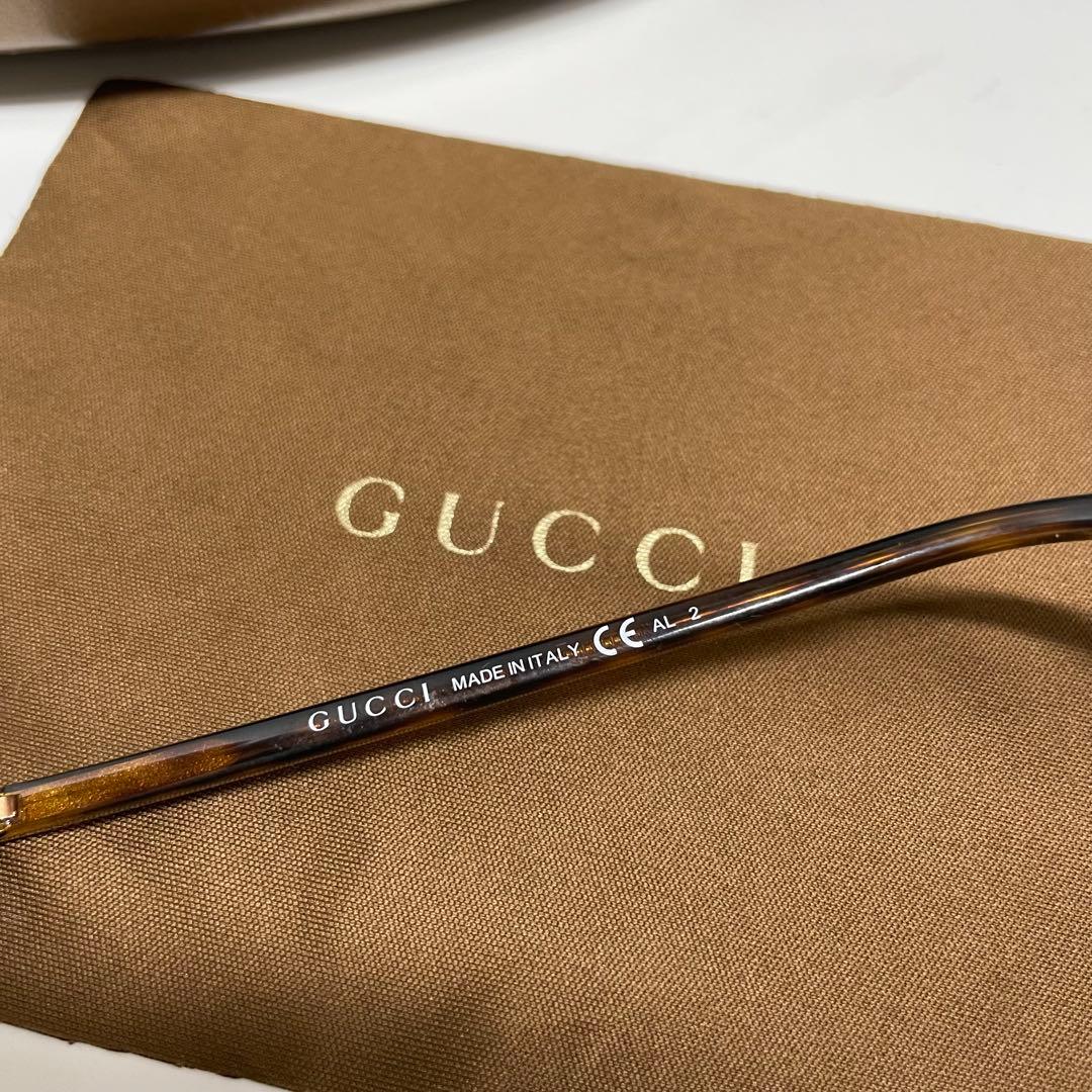 ラ*ム様 GUCCI ブラウン　アビエーターサングラス　ティアドロップ