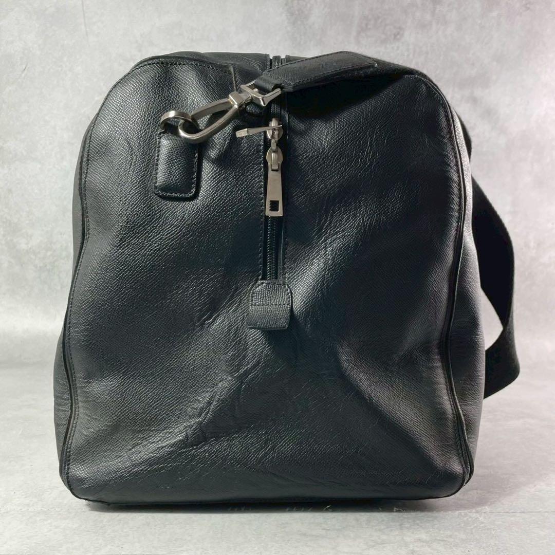美品✨大容量 バリー 2way ボストンバッグ レザー 斜め掛け ロゴ金具 黒