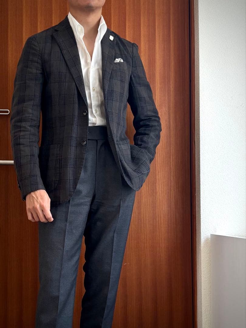 ※まか　LARDINI コットンリネン ジャケット 46 ブラウン