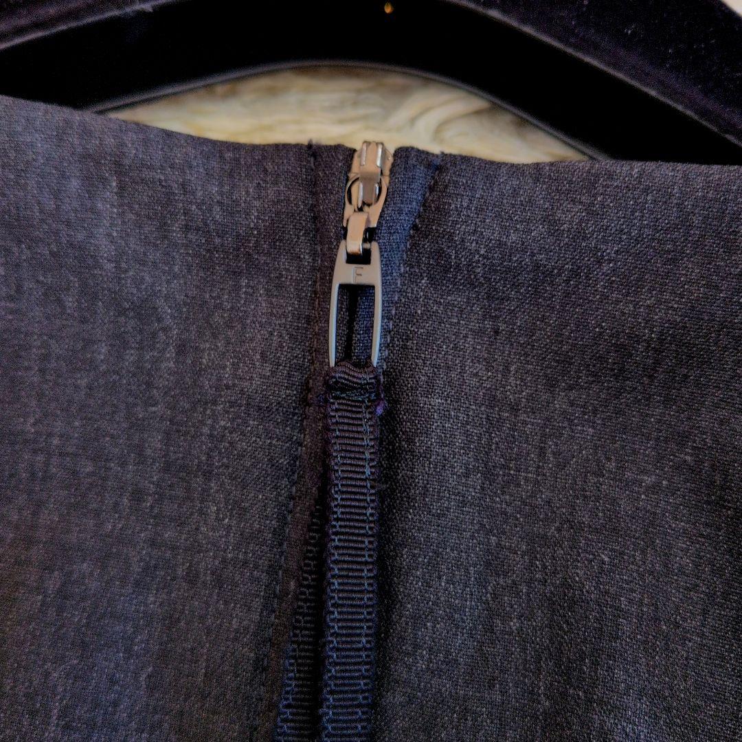 日本製★FOXEYBOUTIQUE　ワンピース　ダークグレー　5分袖　ひざ丈40