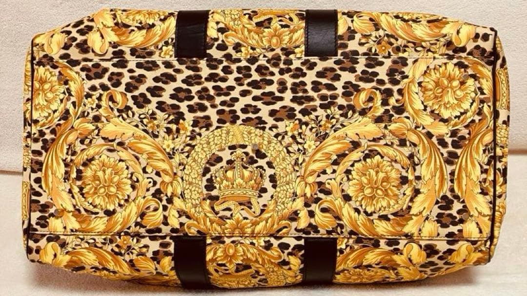 【GIANNI VERSACE】レオパード柄 ボストンバック