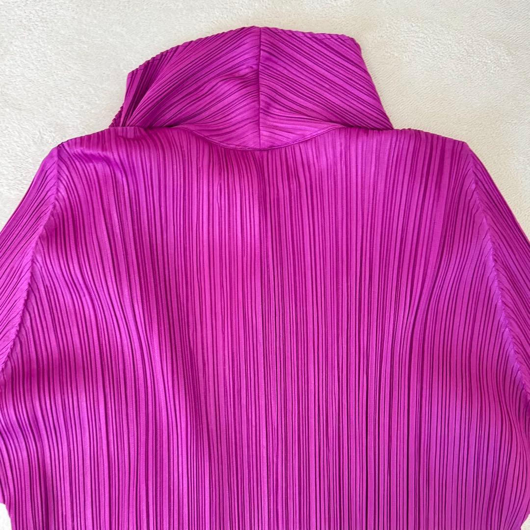 極美品✨PLEATS PLEASE プリーツ　変形　パープル　ロングカーディガン