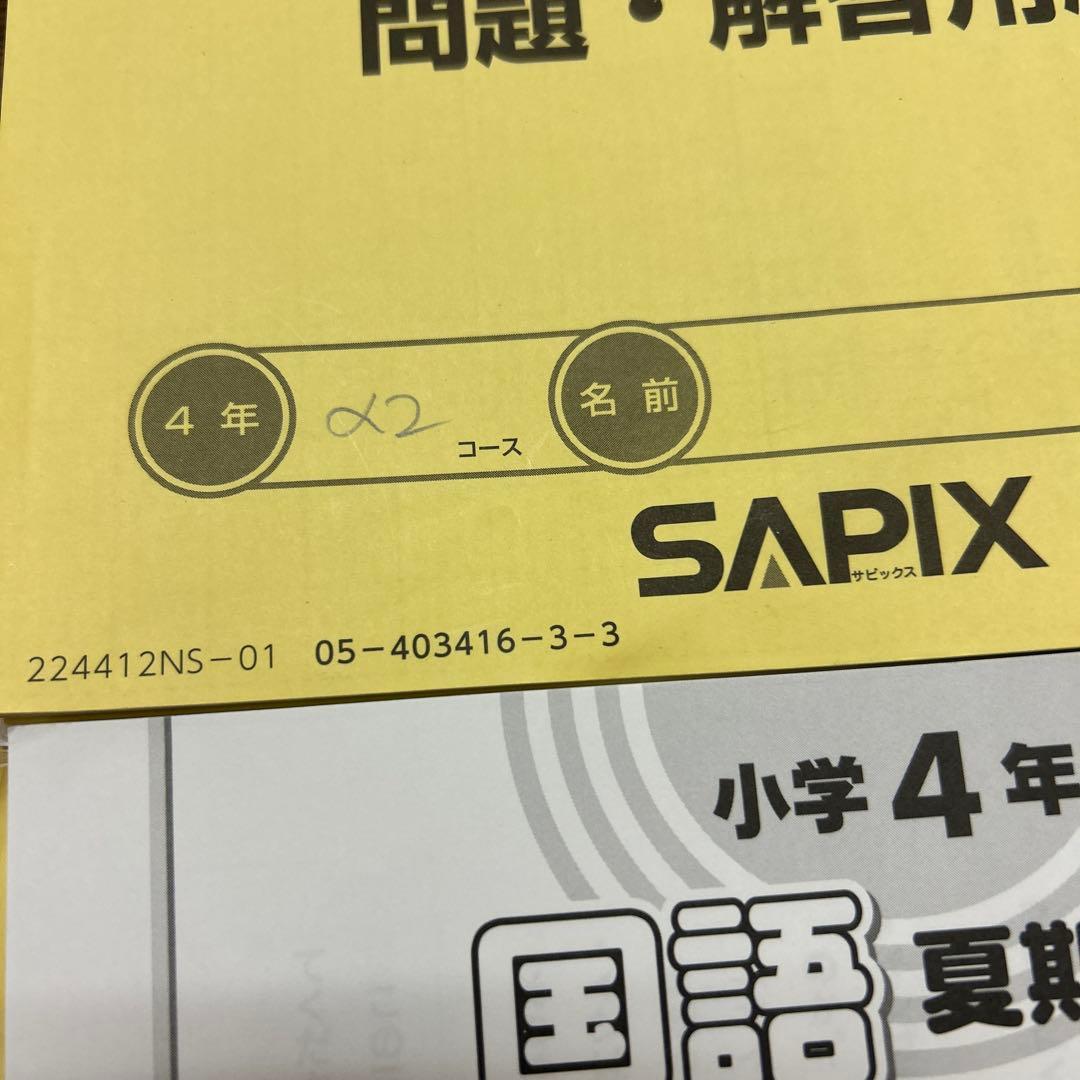 ㉔や　サピックス　SAPIX サマーサピックス 4年 理科　社会　算数　国語