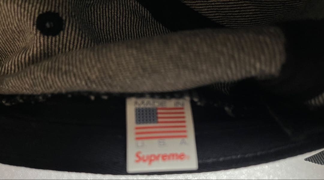 SUPREME Denim Logo Camp Cap ブラック