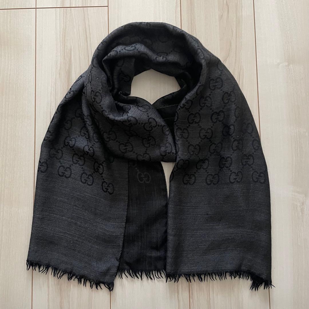 GUCCI グッチ GGロゴパターン ブラックストール