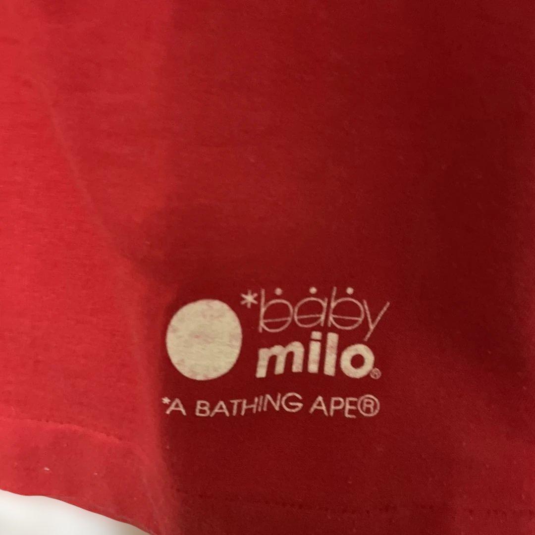 BAPE 猿顔プリント Tシャツ レッド　ベビーマイロ