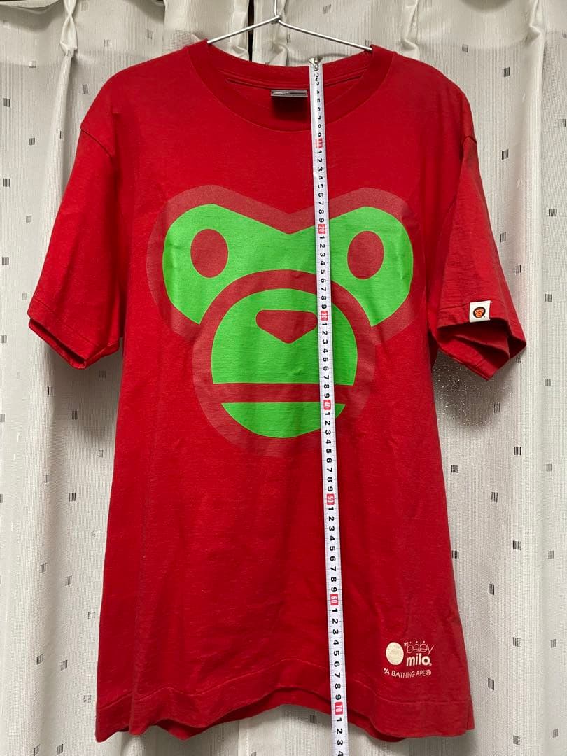 BAPE 猿顔プリント Tシャツ レッド　ベビーマイロ