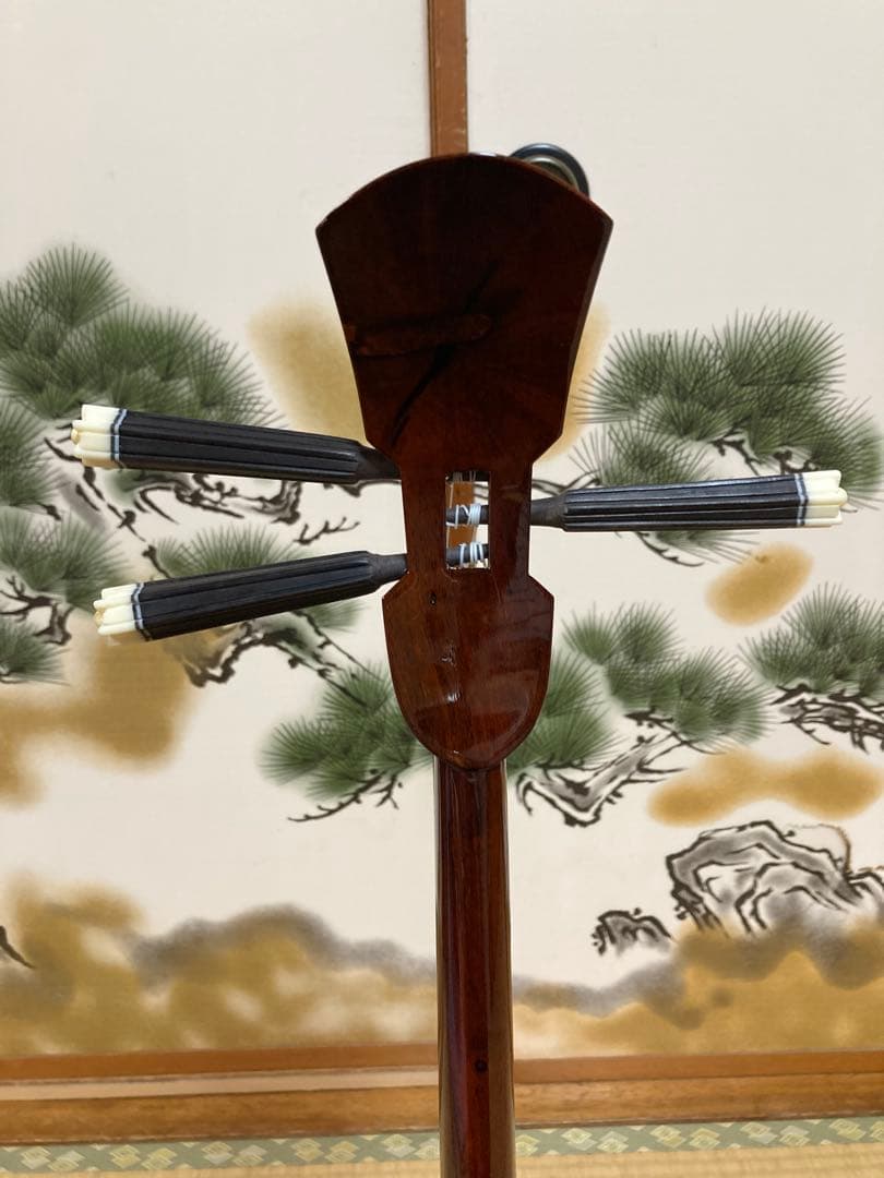 沖縄三線　八重山クルチ　本蛇皮一枚張り！