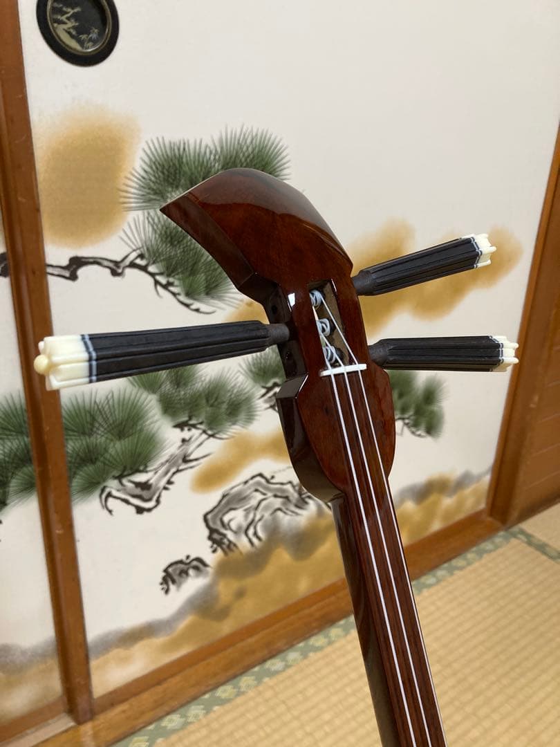 沖縄三線　八重山クルチ　本蛇皮一枚張り！
