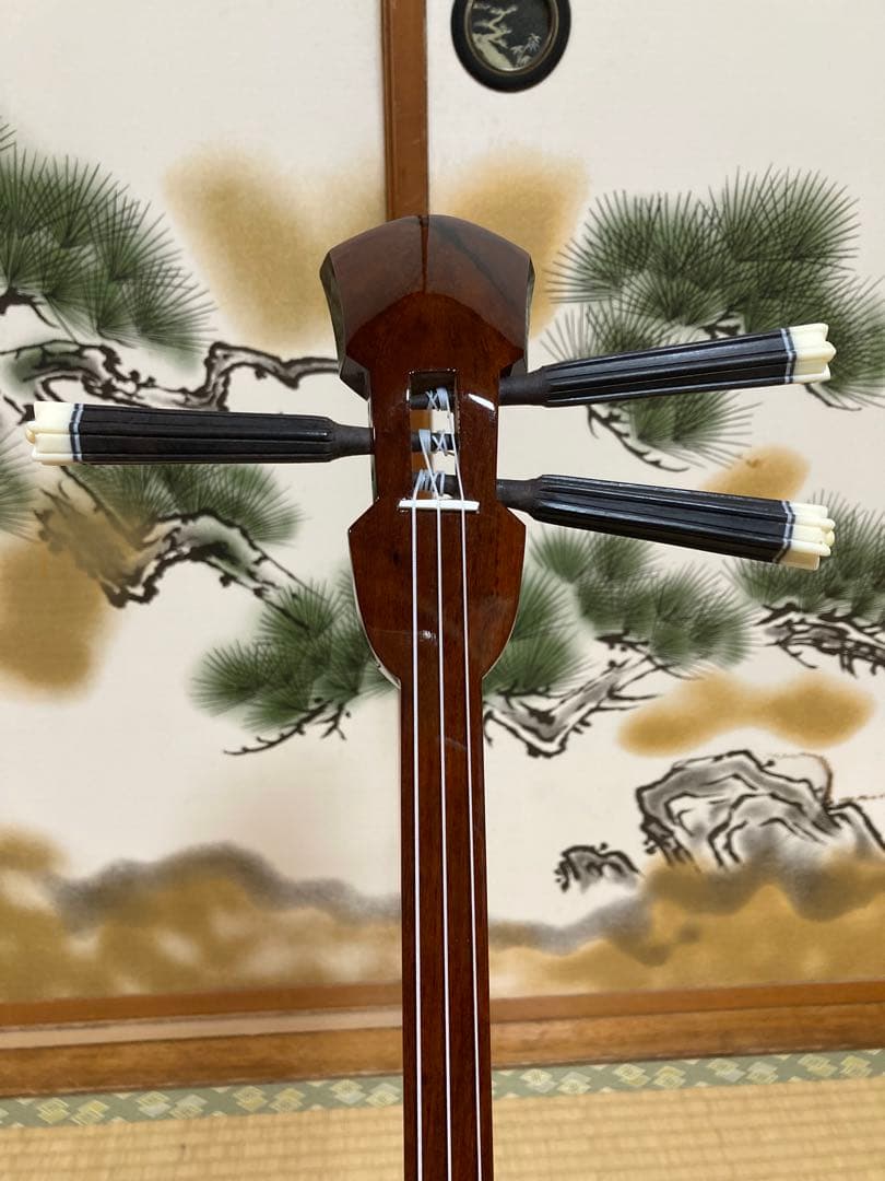 沖縄三線　八重山クルチ　本蛇皮一枚張り！
