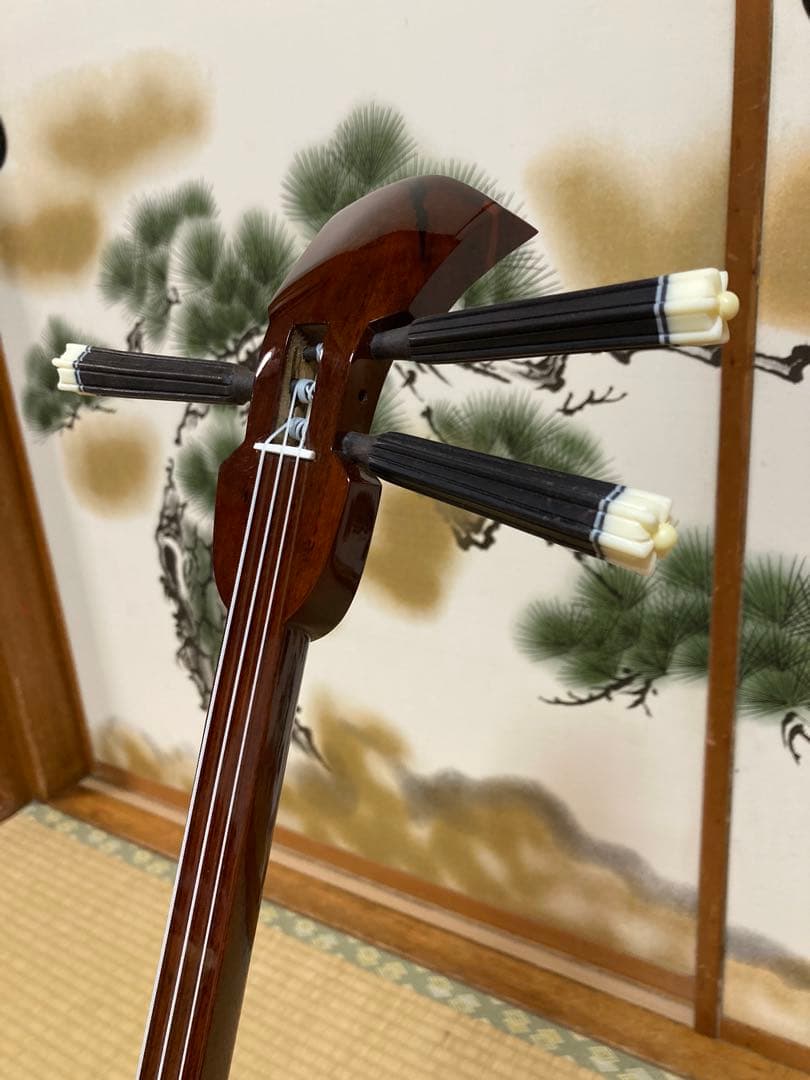 沖縄三線　八重山クルチ　本蛇皮一枚張り！