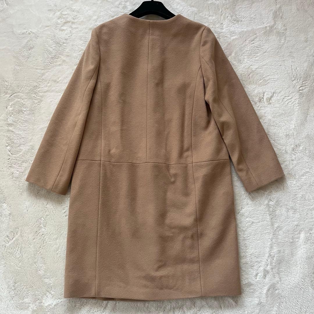 極美品✨アンタイトル　カシミヤ混 ノーカラーコート キャメル高品質　М近年購入