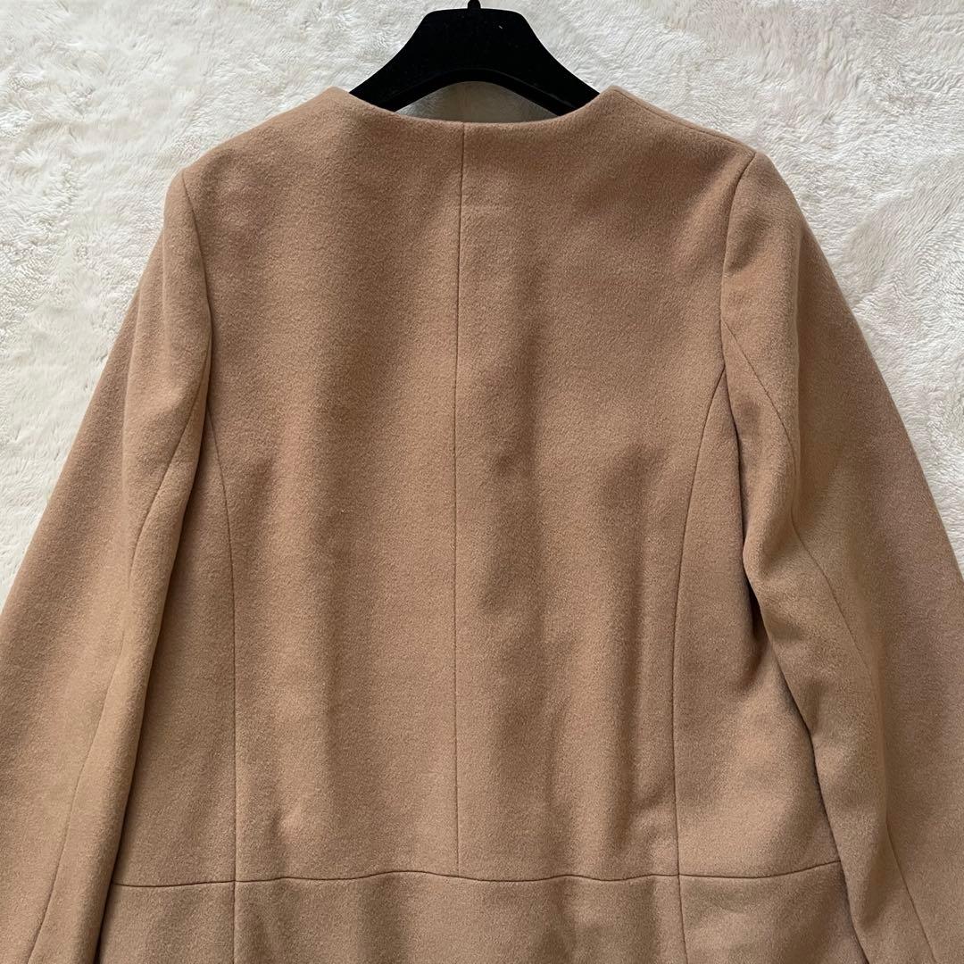 極美品✨アンタイトル　カシミヤ混 ノーカラーコート キャメル高品質　М近年購入
