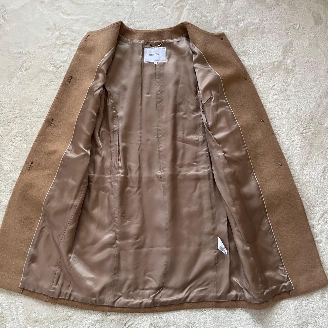 極美品✨アンタイトル　カシミヤ混 ノーカラーコート キャメル高品質　М近年購入