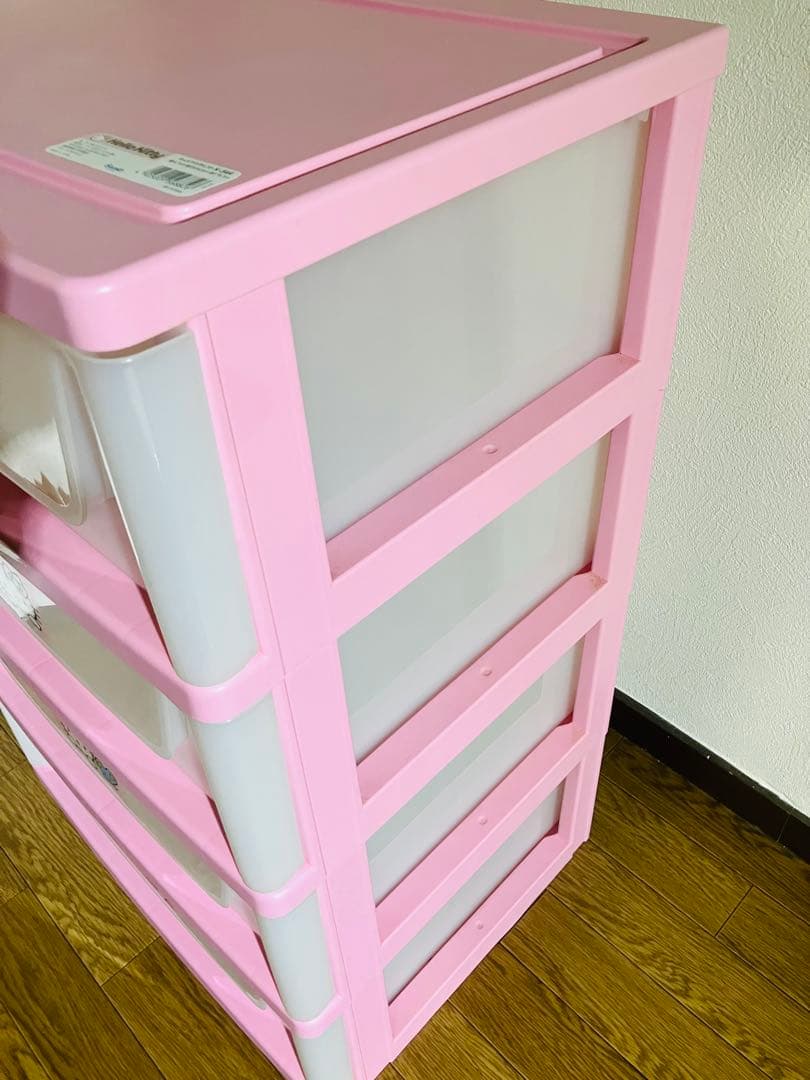 サンリオ ハローキティ 衣装ケース チェスト 4段 ピンク　アイリスオーヤマ