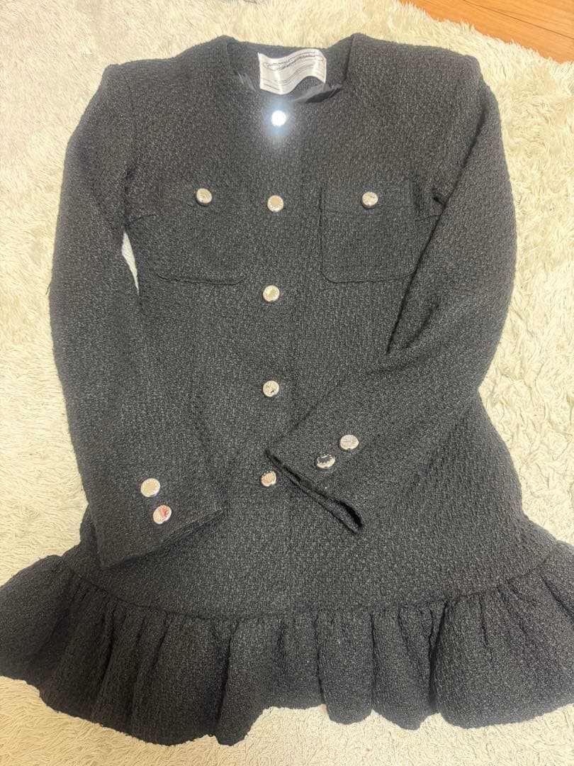 ワンピース THEREDTHREAD S tweed balloon dress mini