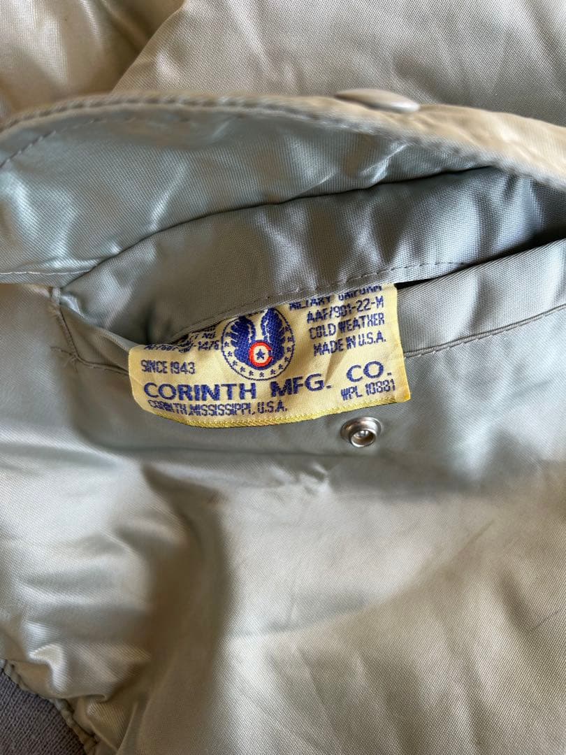 90s CORINTH コリンス MA-1 シルバー Lサイズ アメリカ製