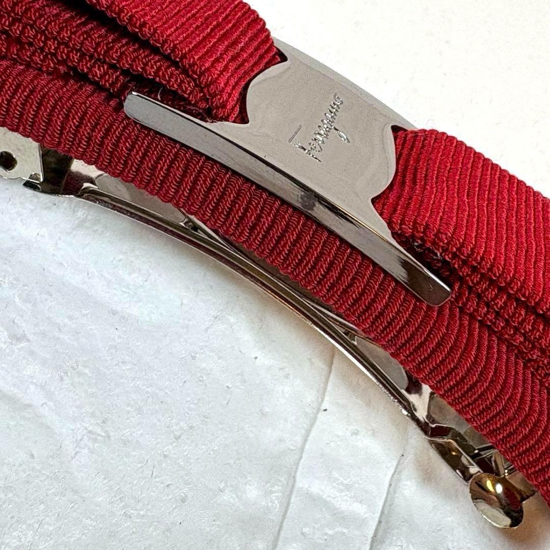 【箱付き】Ferragamo フェラガモ バレッタ ヴァラリボン レッド