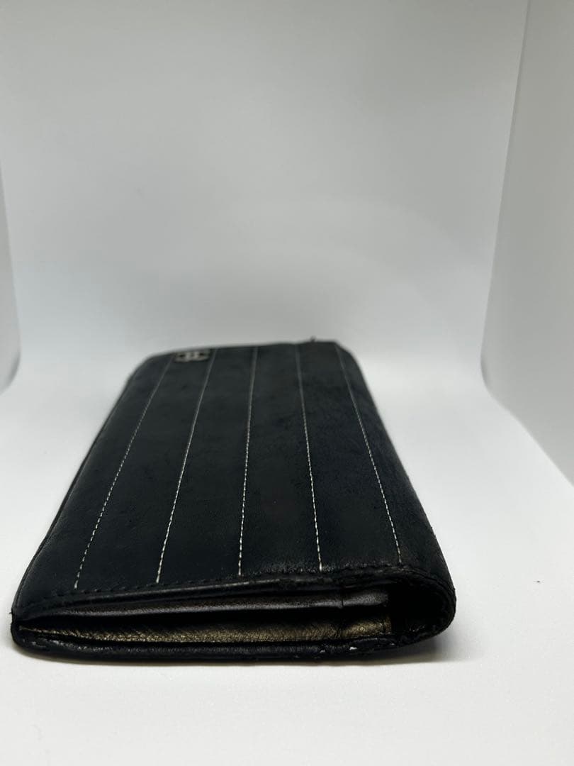 CHANEL ニューマドモアゼル 二つ折り長財布 ブラックｘシルバー/406