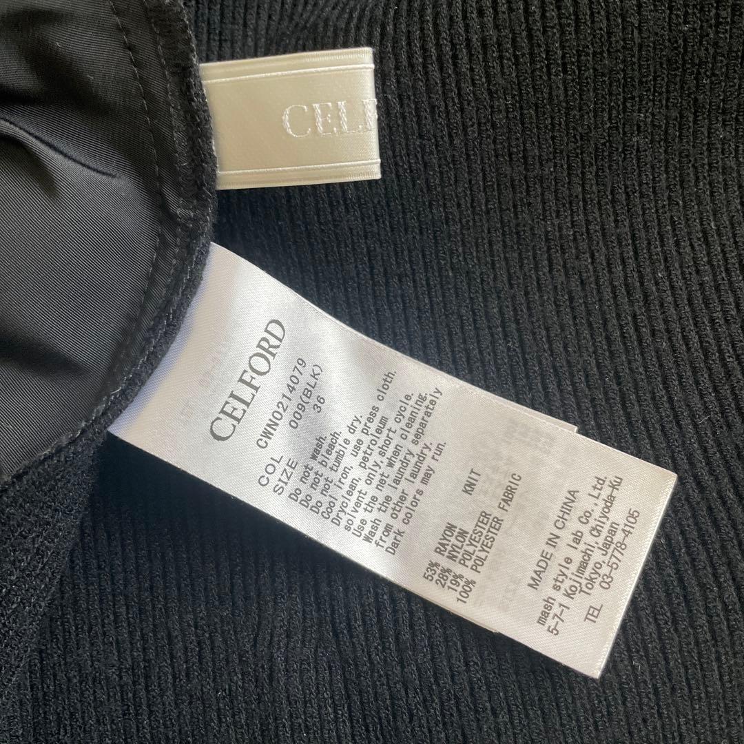 美品 CELFORD レイヤードショルダードッキングワンピース