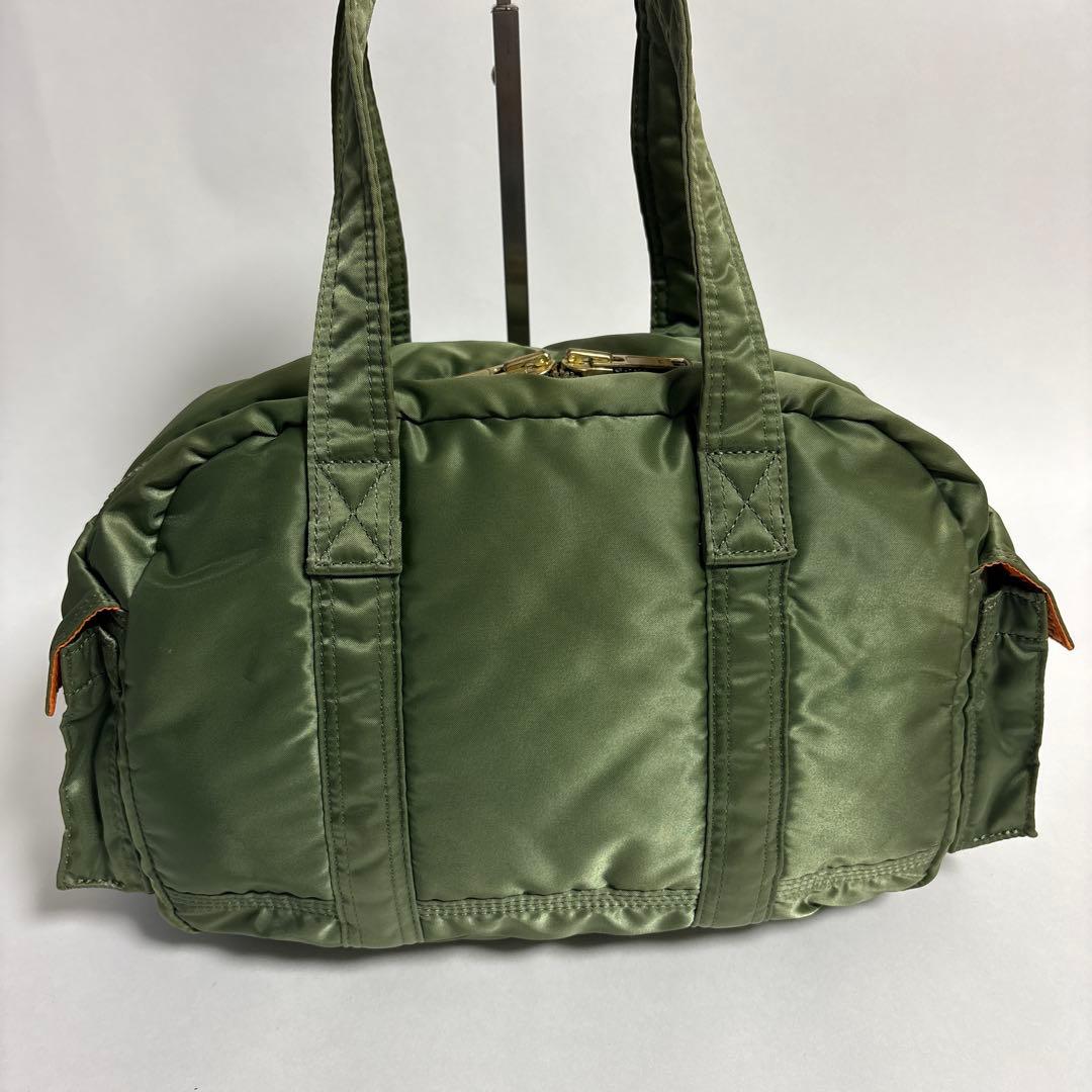 美品 ポーター タンカー セージグリーン ダッフルボストンバッグ S 通勤通学