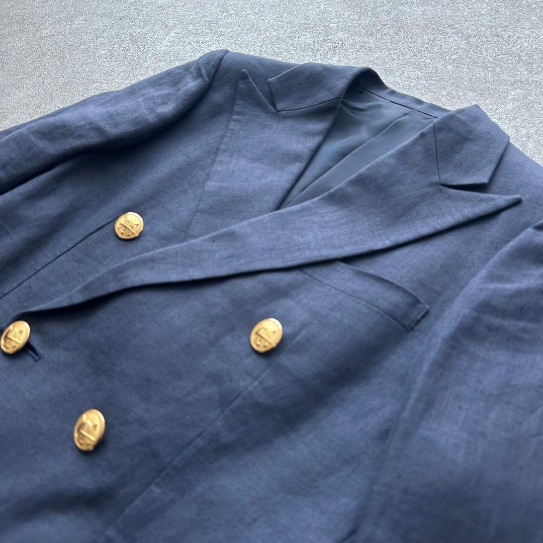 【希少】80s Ralph Lauren 紺ブレ 金ボタン リンネ100%