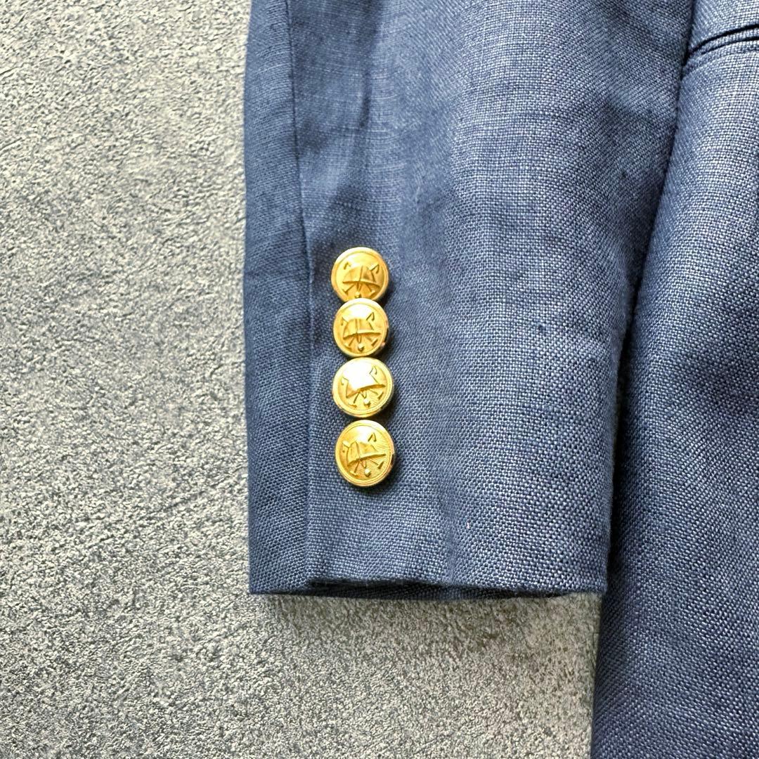 【希少】80s Ralph Lauren 紺ブレ 金ボタン リンネ100%