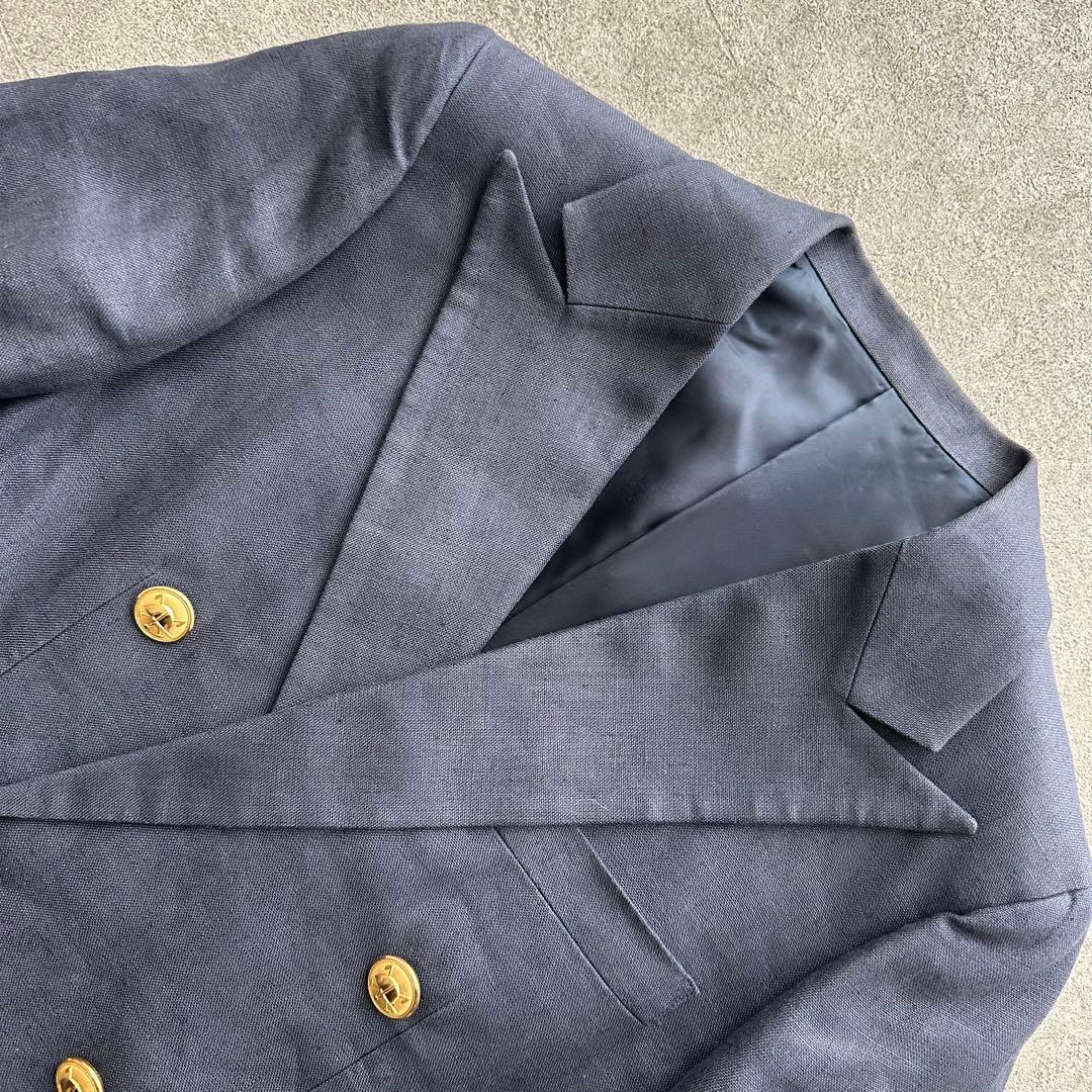 【希少】80s Ralph Lauren 紺ブレ 金ボタン リンネ100%