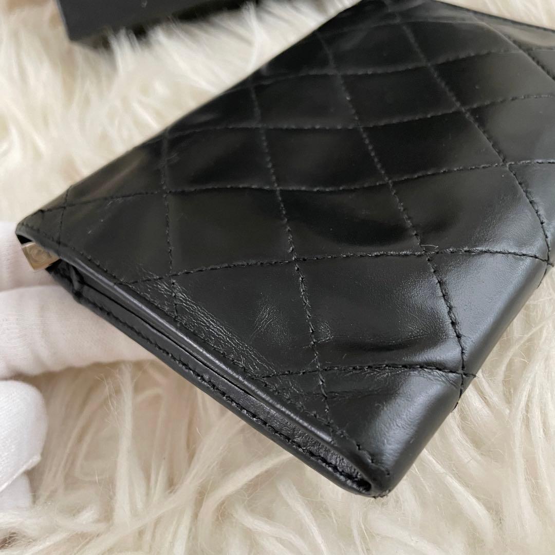 シャネル CHANEL 二つ折り 財布 カンボンライン ピンク 黒 正規品 白