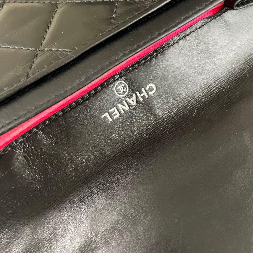 シャネル CHANEL 二つ折り 財布 カンボンライン ピンク 黒 正規品 白