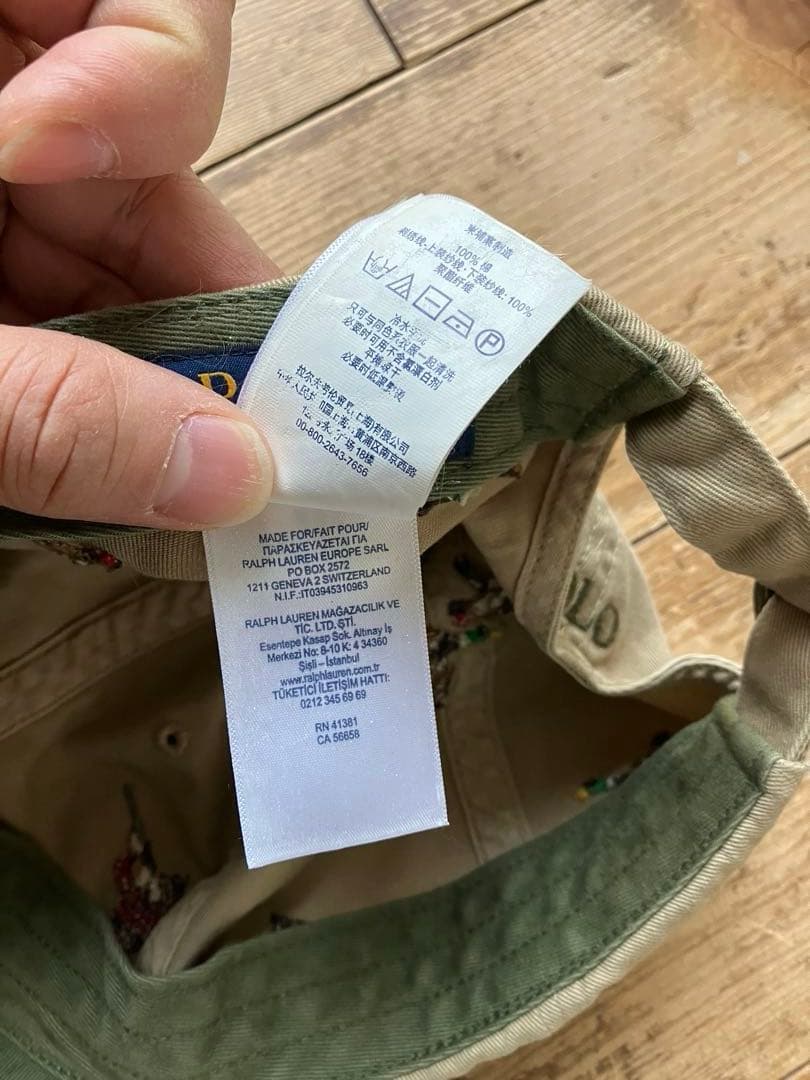 POLO RALPH LAUREN キャップ ベージュ 総柄 犬 鳥 狩
