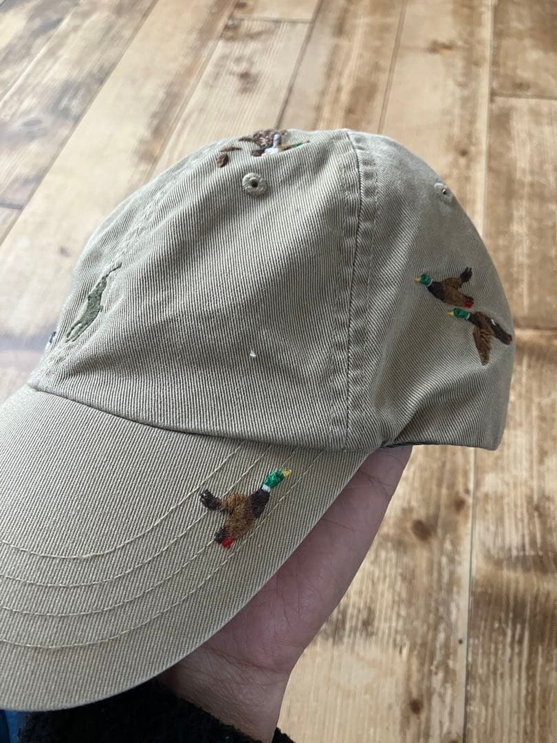 POLO RALPH LAUREN キャップ ベージュ 総柄 犬 鳥 狩