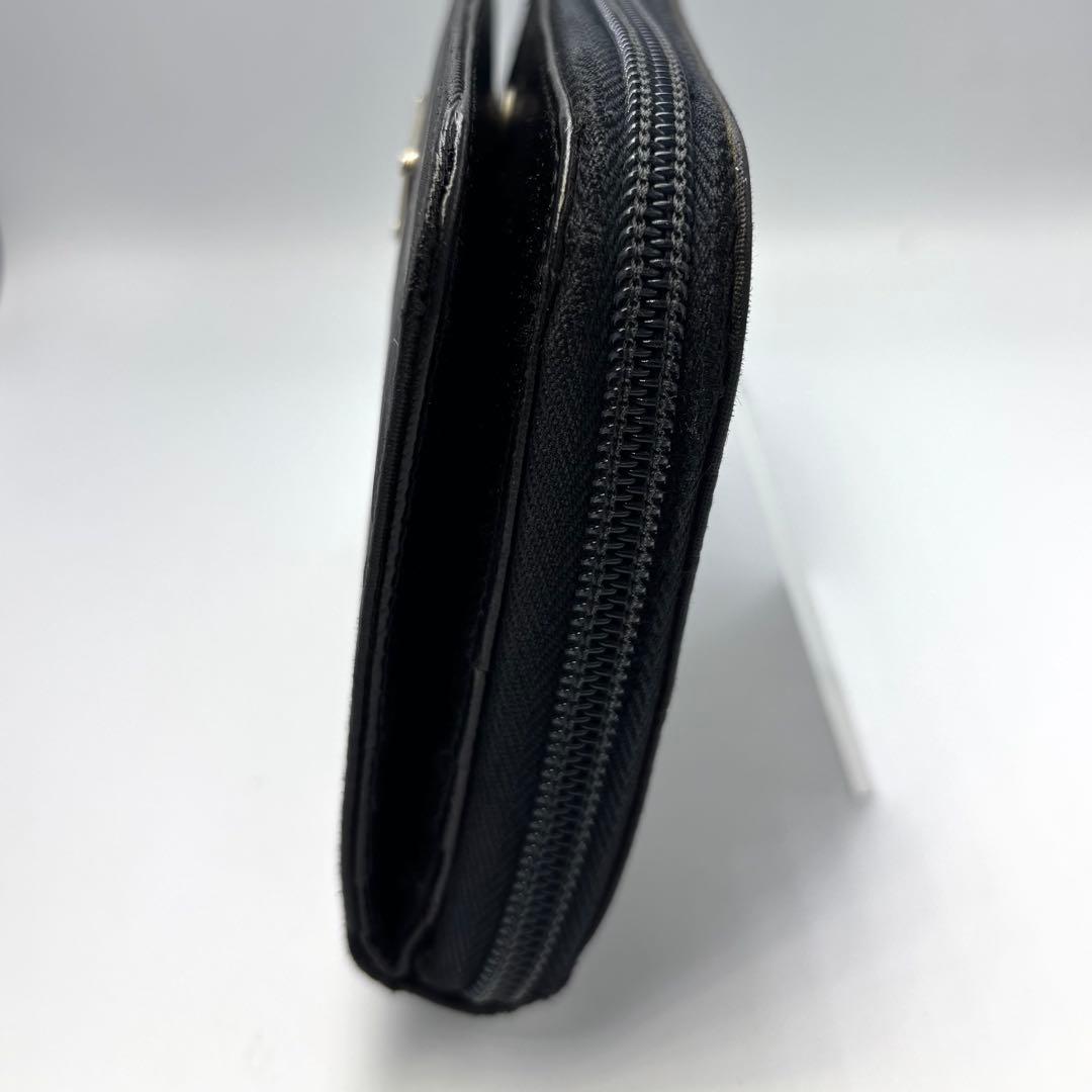 PRADA プラダ ナイロン 三角ロゴ 二つ折り 財布 ZIPPED USED黒