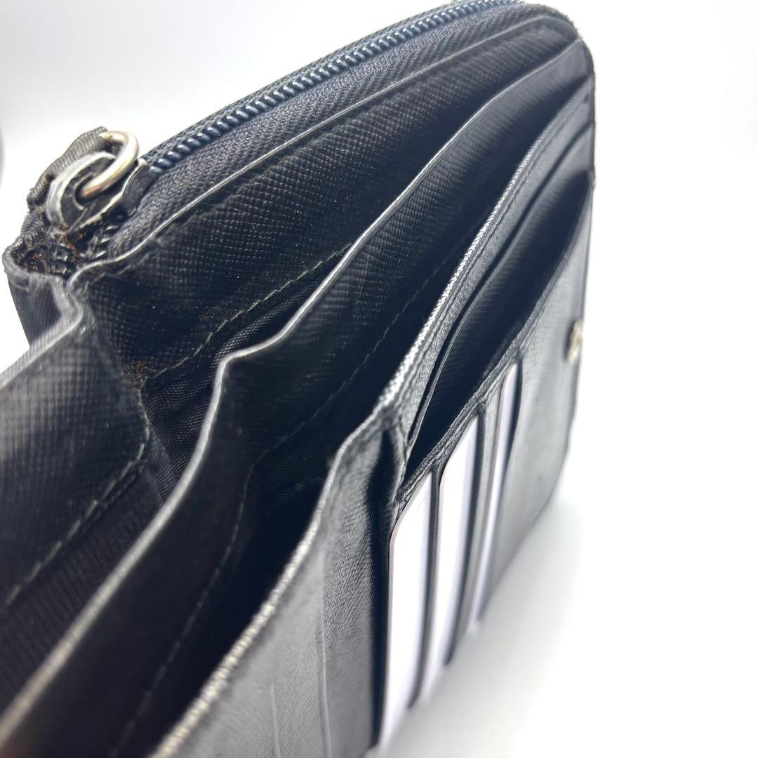 PRADA プラダ ナイロン 三角ロゴ 二つ折り 財布 ZIPPED USED黒