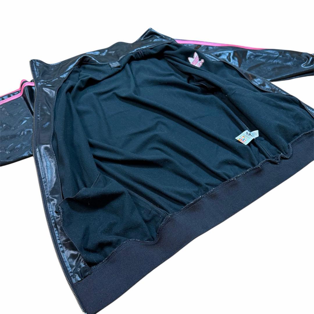 【希少】アディダス　CHILE62 セットアップ　黒×ピンク ジャージ　レザー