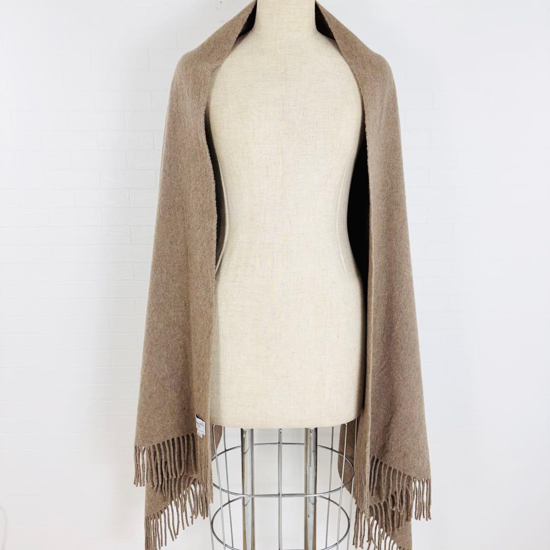 1830【極美品】ジョンストンズ 大判ストール カシミヤ100% ブラウン