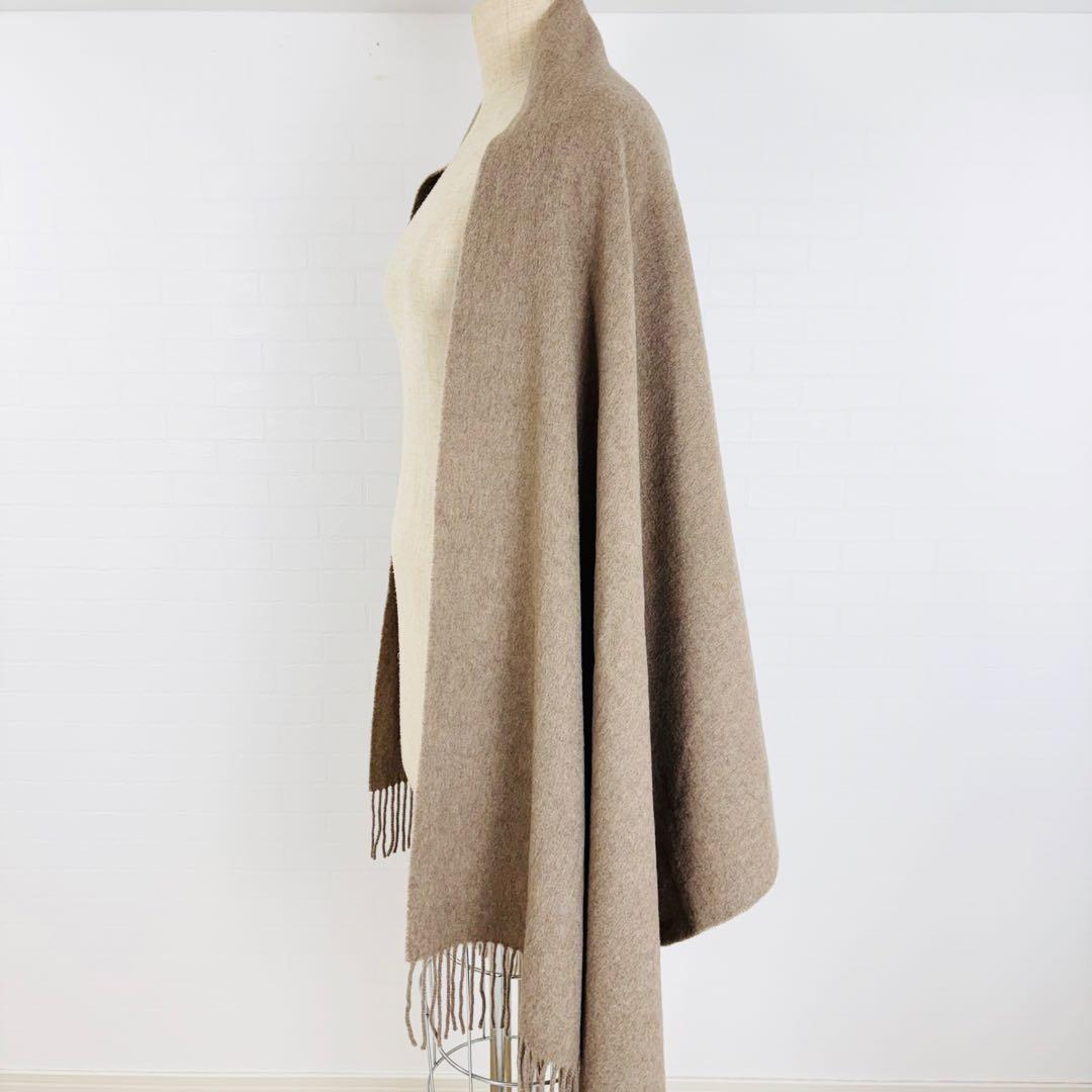 1830【極美品】ジョンストンズ 大判ストール カシミヤ100% ブラウン