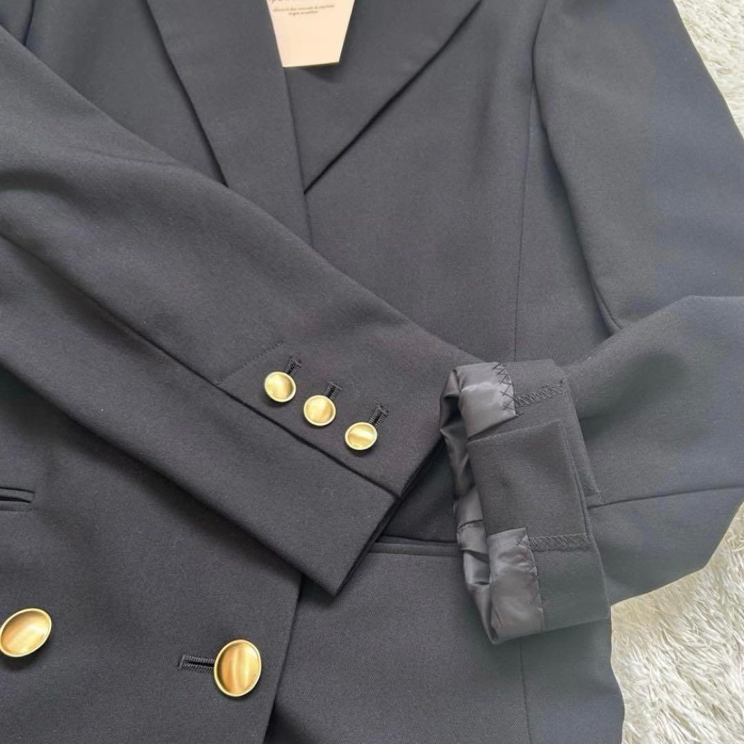 【Apuweiser-riche】新品　金ボタン　ダブルブレスト　ブラック　S春