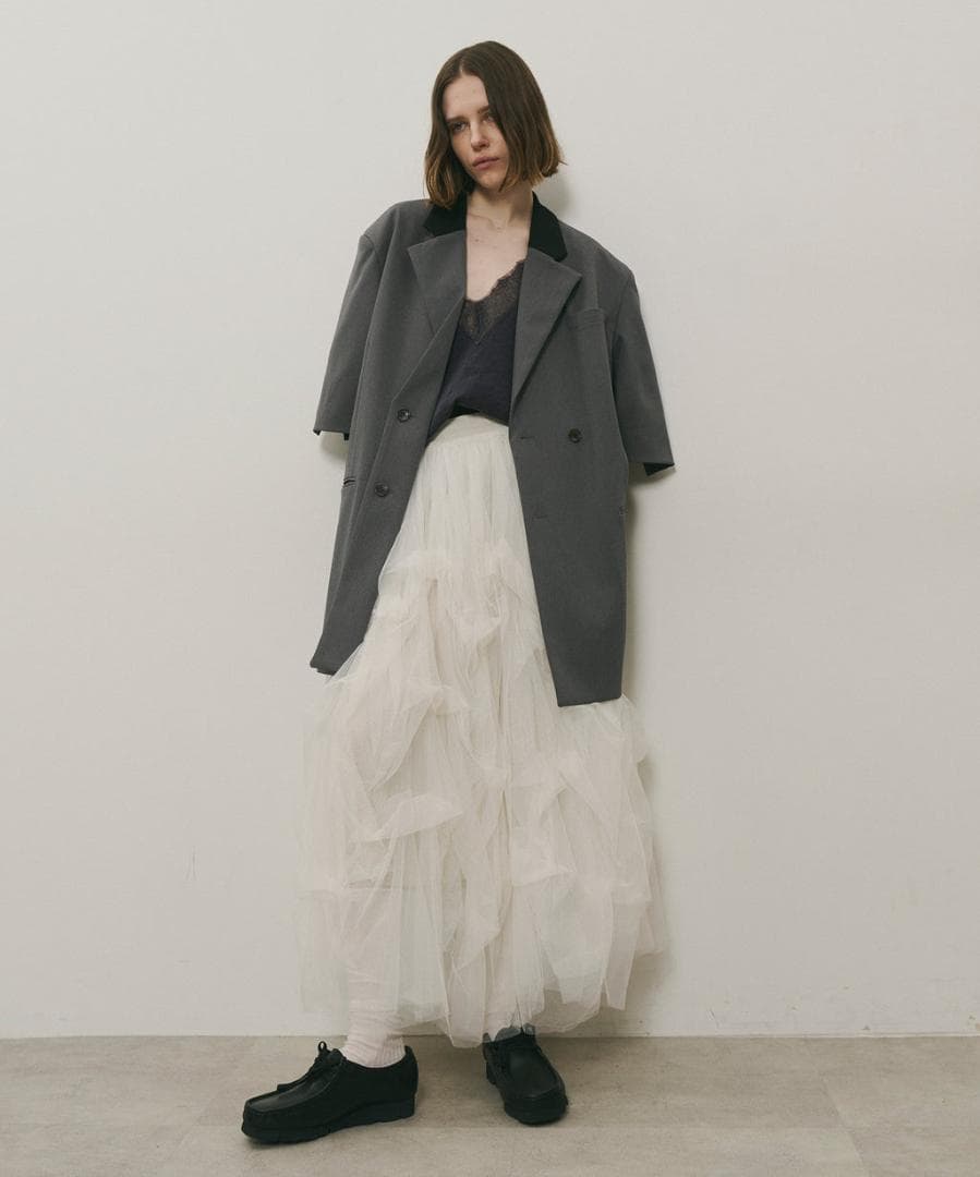 新品 LA BELLE ETUDE Carrie ボリュームチュールスカート 白