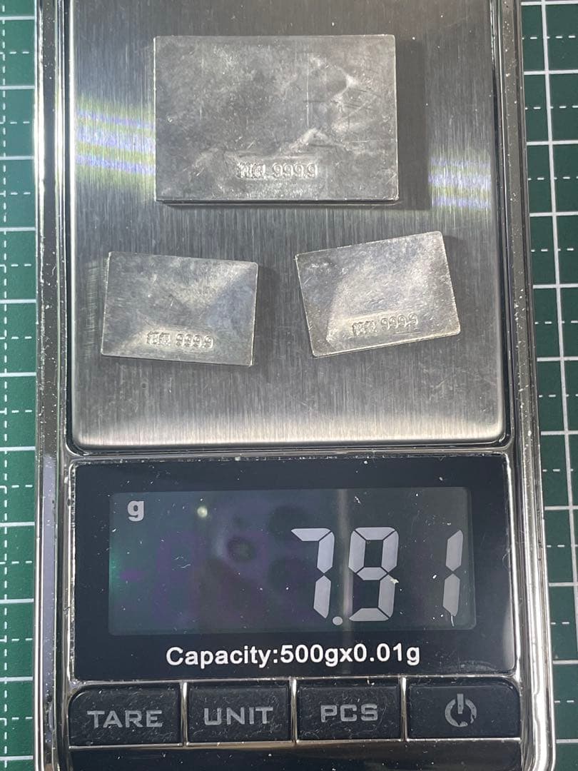 青*樹様 純銀レリーフ プレート ミニ 日本画彫刻3枚セット 7.91g