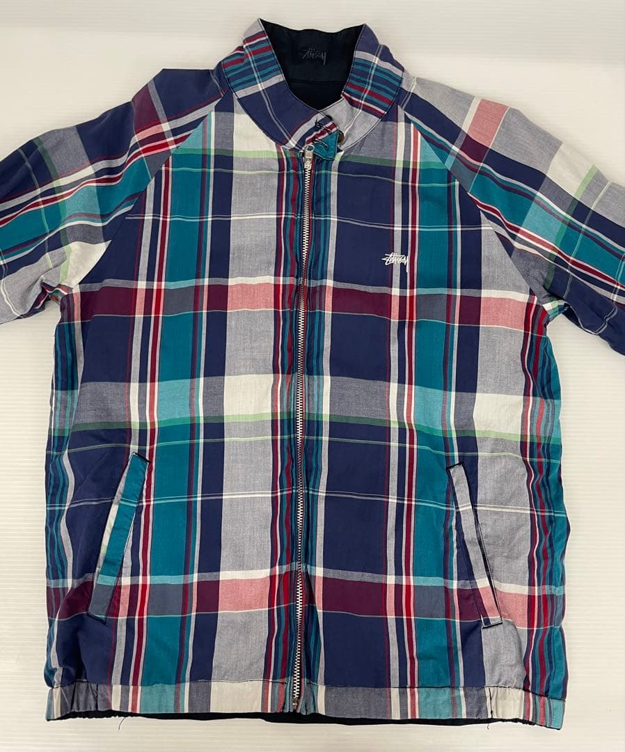 knmen127-0867 STUSSY リバーシブルジャケット　チェック　M