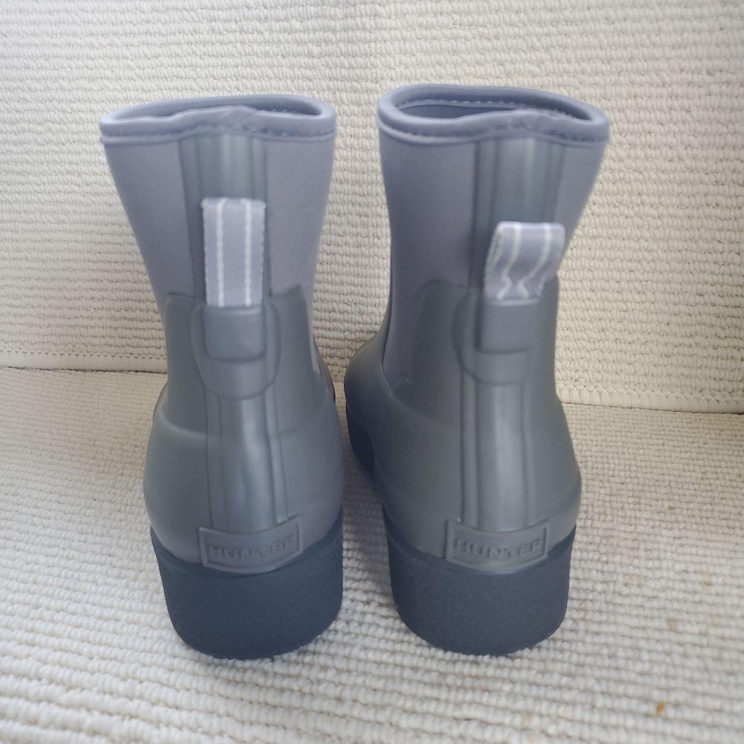 ☆未使用☆HUNTER☆22㌢☆レインブーツ☆ブーティ☆グレーグリーン。