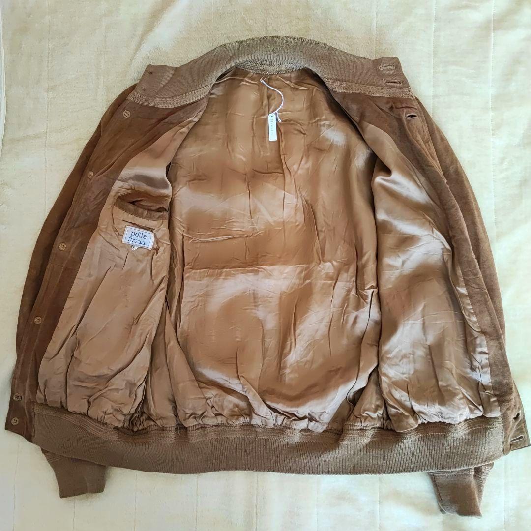 ミエルちゃん☆　pelle modaスエードブルゾン キャメル 54
