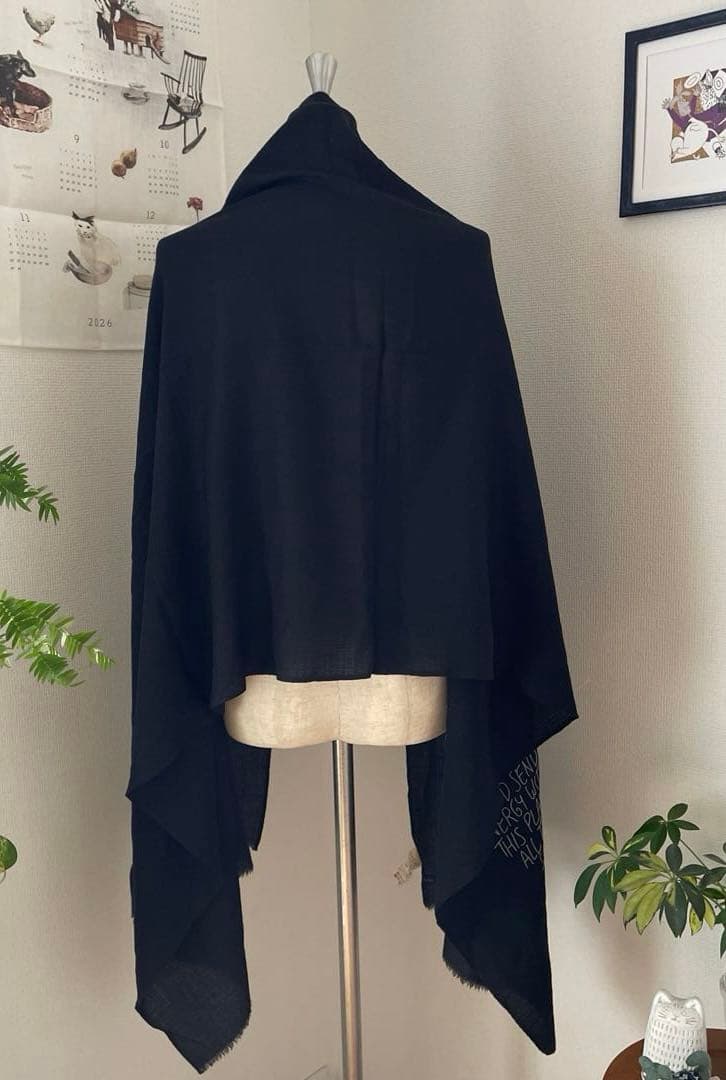 まりり❣️ヨーガンレール　ババグーリ　メッセージ手刺繍ストール　ウールシルク