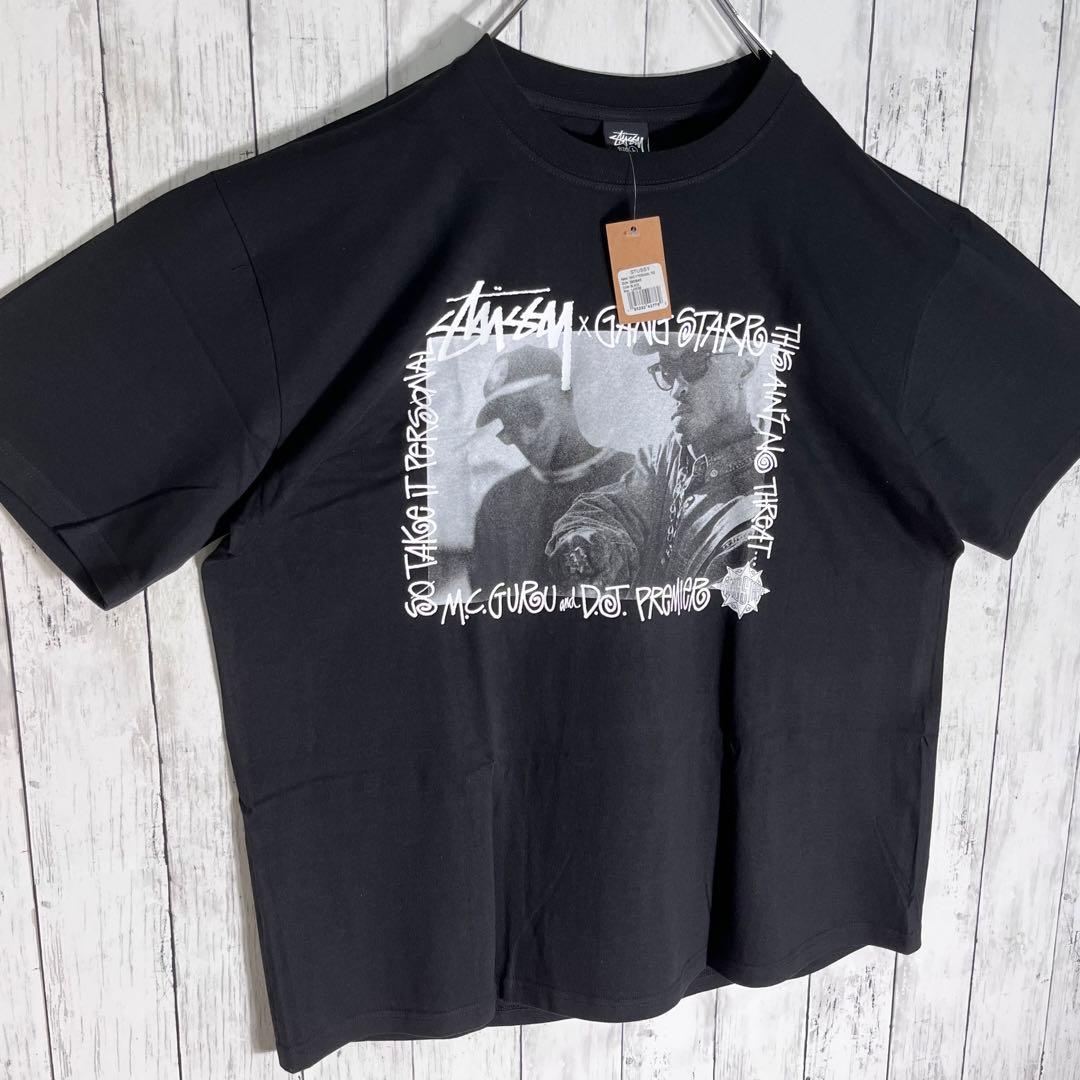 【新品未使用】ステューシー　Tシャツ　ギャングスター　両面プリント　L　黒