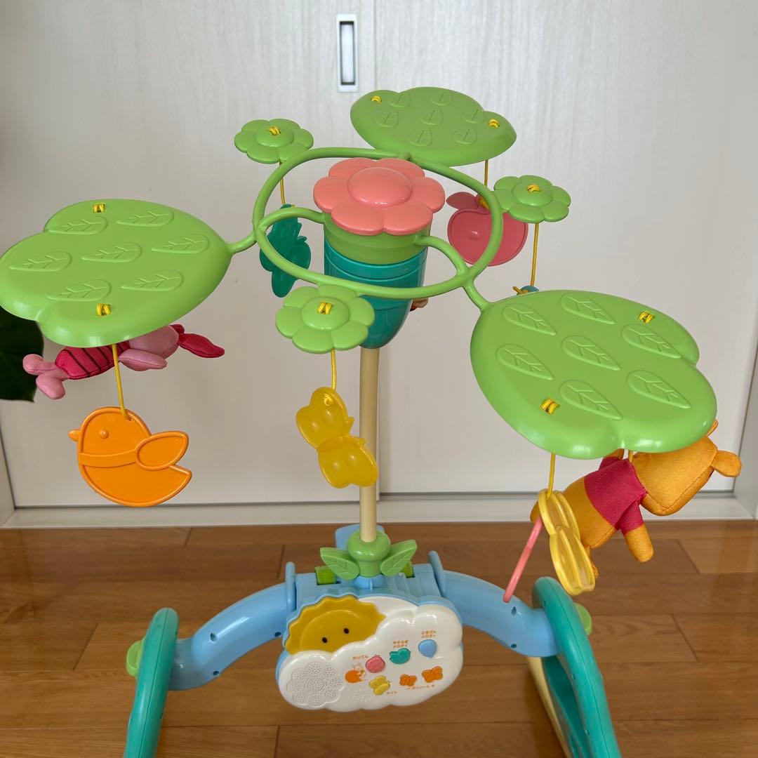 【完品・美品】くまのプーさん えらべる回転6WAY ジムにへんしんメリー電池付き