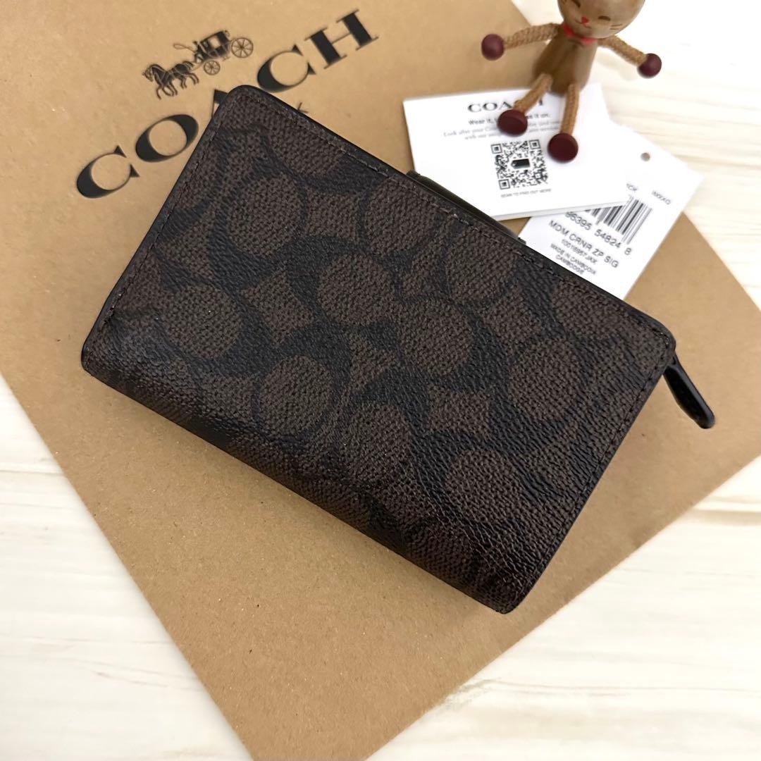 新品　COACH　コーチ 折り財布　ブラック ２つ折り財布